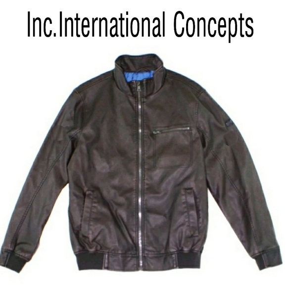 INC International Concepts Other - NWT Inc. Mens brown motorcycle style jacket big & tall Moto Leather Bomber